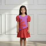 Pink n red gauze frock