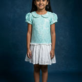 Aqua mesh frock girls