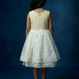 Yellow and white lace butterfly frock