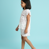 Red Hearts White Gauze Lounge Wear