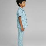 Sharks Printed Blue Night Suit for Boys