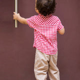 Red Checks Shirt and Aloha Linen Pant