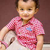Red Checks Shirt and Aloha Linen Pant