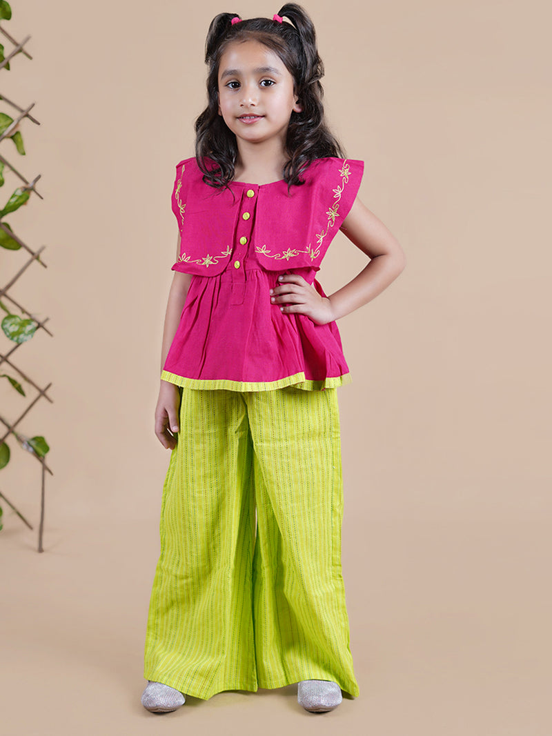 Buy Girls Green Front Zipper Bell Bottom Pants in Wholesale – Tradyl