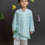 Blue mirror boys kurta set