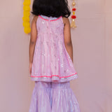 Pink mirror girls sharara set