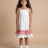 White red hearts frock with frills