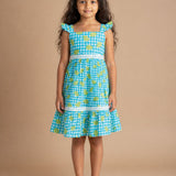 Blue checks lemons frock