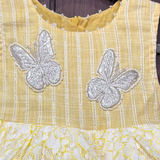 Yellow and white lace butterfly frock