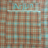 Orange Checks Boys Cotton Pajamas