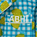 Blue checks n lemons unisex pajamas