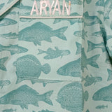 Aqua fish printed unisex pajamas