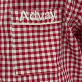 Red gingham checks unisex pajamas