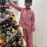 Red gingham checks unisex pajamas