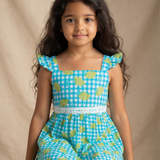 Blue checks lemons frock