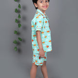 Planes & Clouds Printed Cotton Night suit set
