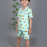 Planes & Clouds Printed Cotton Night suit set