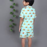 Planes & Clouds Printed Cotton Night suit set