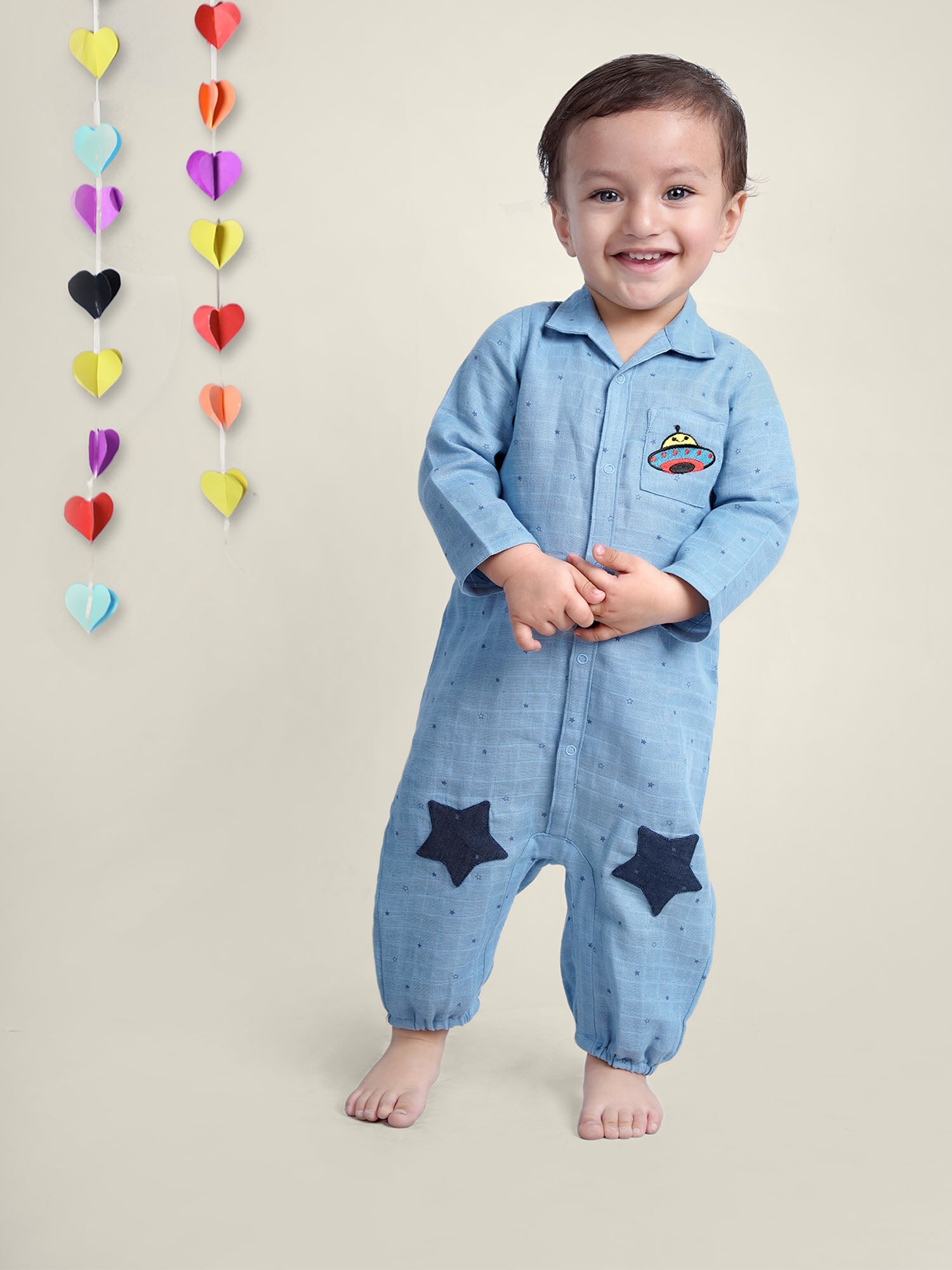 Jimmy Star Rompers Baby Boy Space Ship Cotton Romper – littlellama.in