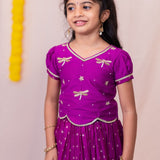 Purple dragonfly lehenga set