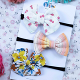 Yellow, Pink and White Set of 3 Bows