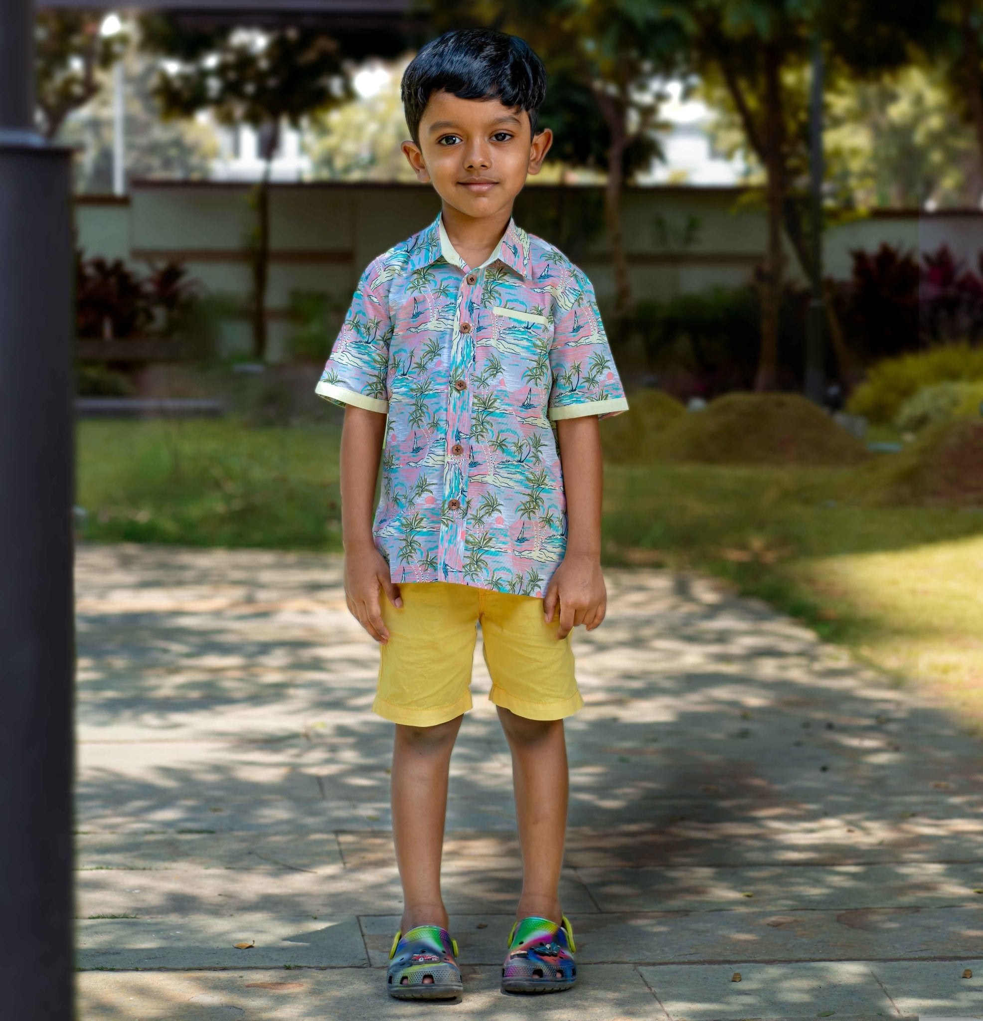 Palm Tree Printed Shirt for Boys - littlellama.in